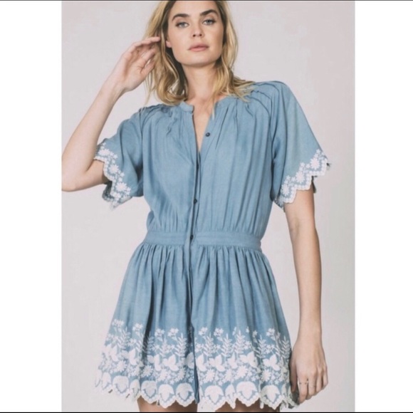 LoveShackFancy Charlie dress chambray XS - Picture 6 of 6